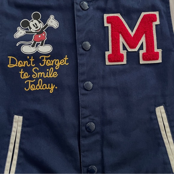 2/$50 GAP Mickey Mouse Cotton Varsity Jacket - Picture 3 of 4